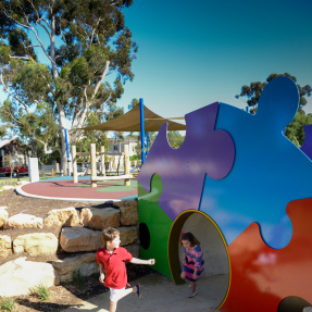 Payneham Oval Playground - tunnel fun